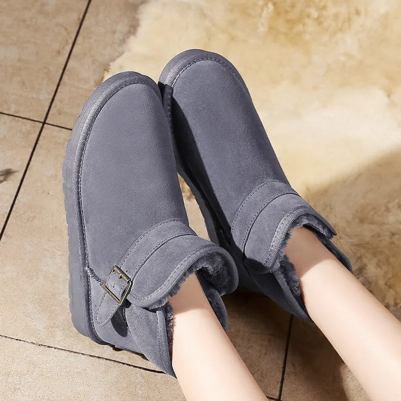 Women Genuine Leather Winter Snow Boots