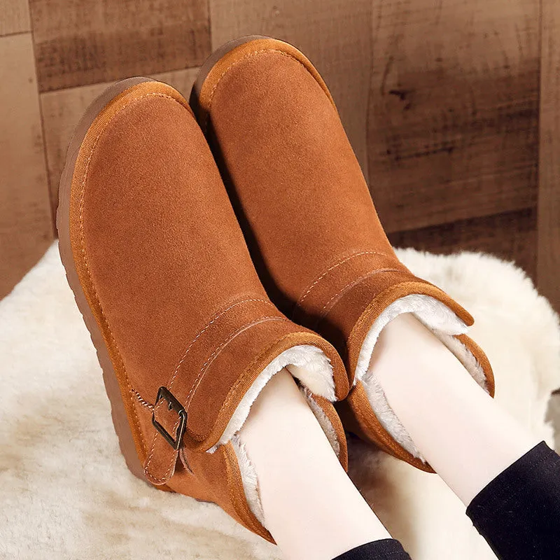 Women Genuine Leather Winter Snow Boots