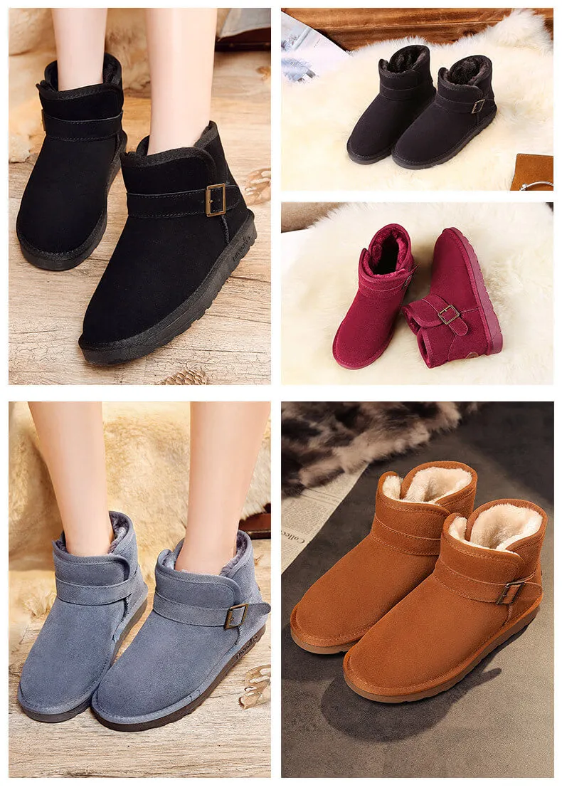 Women Genuine Leather Winter Snow Boots