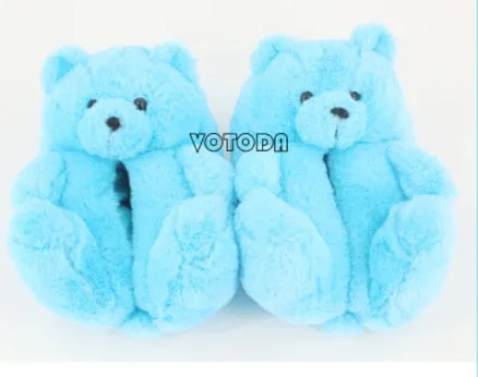Women Plush House Shoes Cartoon Bear Slipper