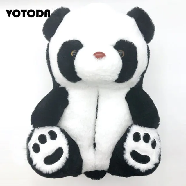 Women Plush House Shoes Cartoon Bear Slipper
