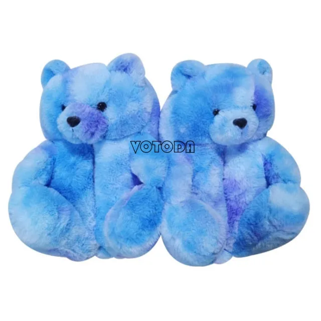 Women Plush House Shoes Cartoon Bear Slipper