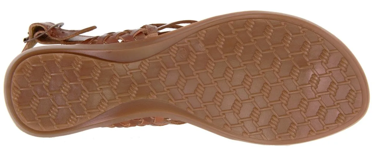 Womens Authentic Huaraches Real Leather Sandals T-Strap Cognac - #237