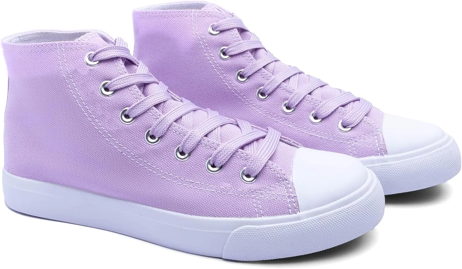 Women's High-Top Canvas Sneakers  Classic Lace-Up Casual Shoes with Extra Shoelaces  Comfortable, Stylish, and Durable