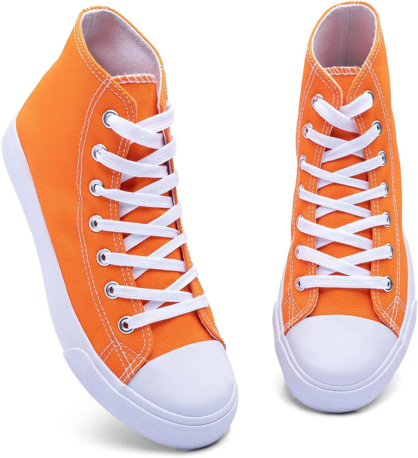 Women's High-Top Canvas Sneakers  Classic Lace-Up Casual Shoes with Extra Shoelaces  Comfortable, Stylish, and Durable