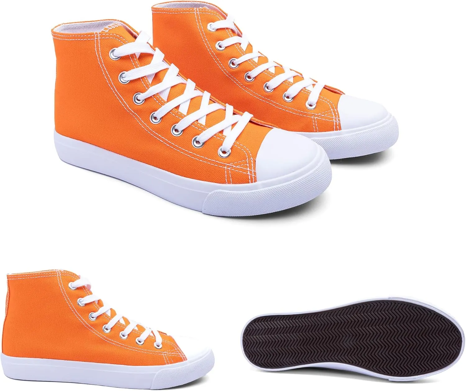 Women's High-Top Canvas Sneakers  Classic Lace-Up Casual Shoes with Extra Shoelaces  Comfortable, Stylish, and Durable