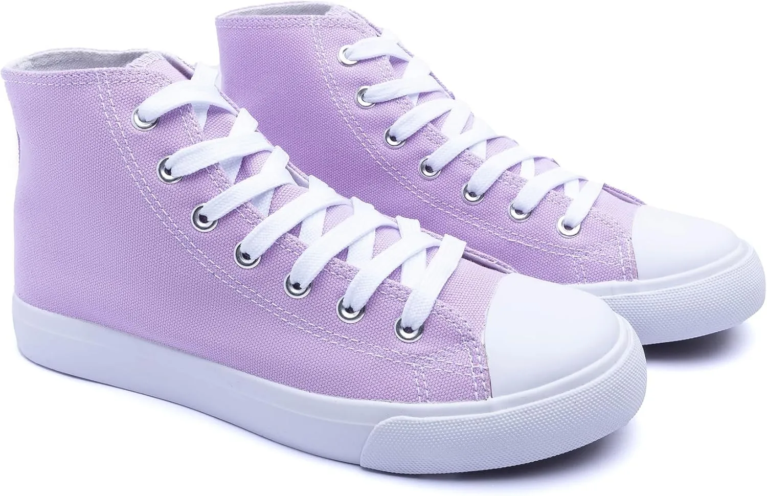 Women's High-Top Canvas Sneakers  Classic Lace-Up Casual Shoes with Extra Shoelaces  Comfortable, Stylish, and Durable