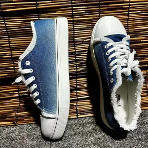 Womens Lace Up Fashion Sports Canvas Shoes City Park Comfortable Lightweight Walking Shoes Camping Casual Shoes