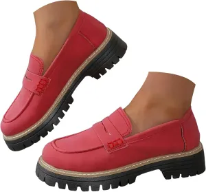 Womens Loafers Comfortable Dressy 2025 Womens Loafers Comfortable Dressy Platform Chunky Loafer Lug Sole Suede Loafers Casual Slip-Ons Work Business Casual Shoes Women