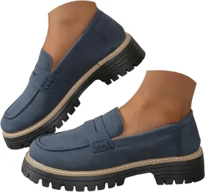 Womens Loafers Comfortable Dressy 2025 Womens Loafers Comfortable Dressy Platform Chunky Loafer Lug Sole Suede Loafers Casual Slip-Ons Work Business Casual Shoes Women