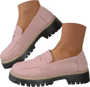 Womens Loafers Comfortable Dressy 2025 Womens Loafers Comfortable Dressy Platform Chunky Loafer Lug Sole Suede Loafers Casual Slip-Ons Work Business Casual Shoes Women