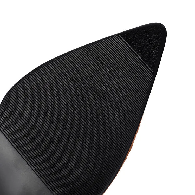 Women's Pleated Rivets High Heel Knee High Boots