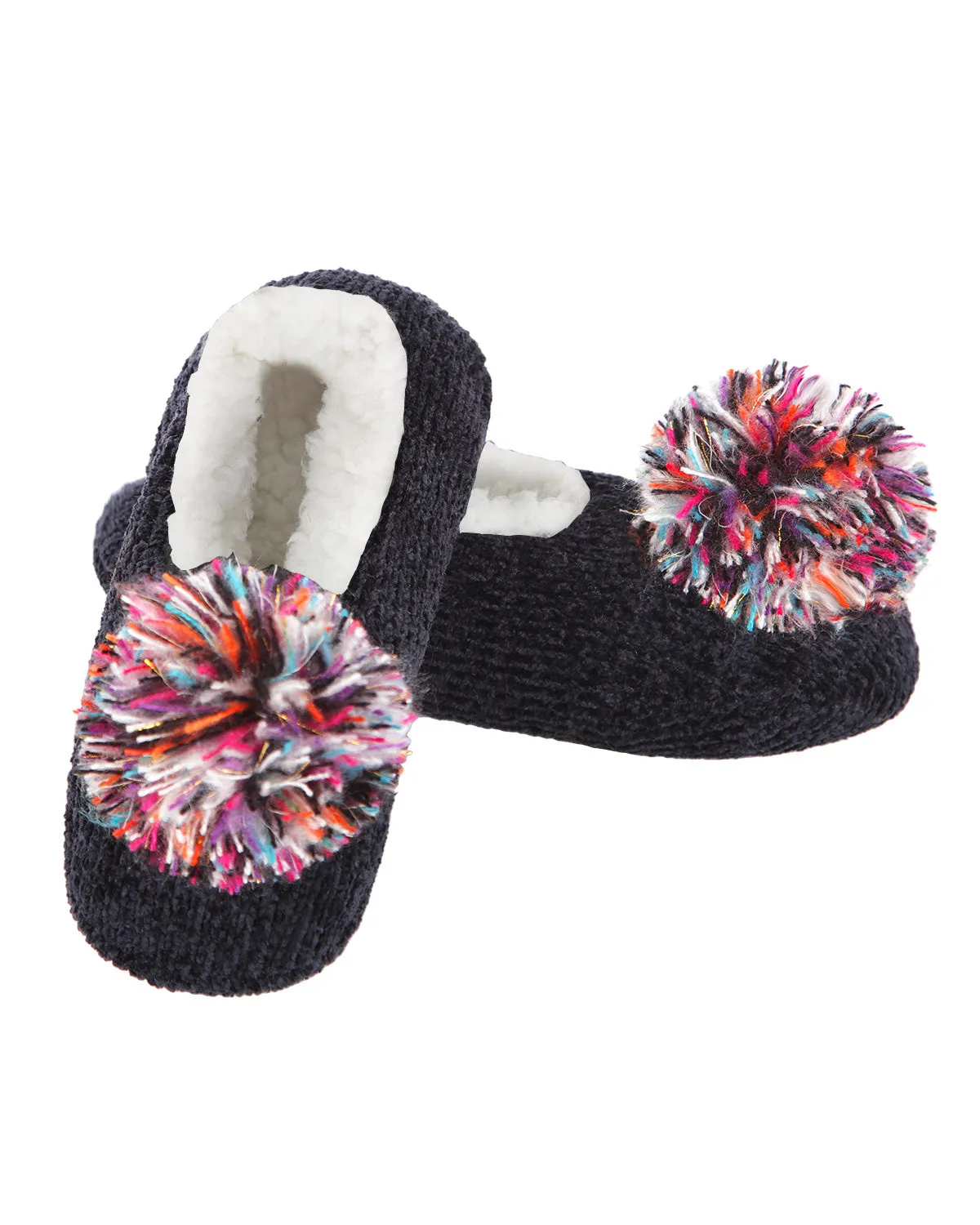 Women's Plush Pom-Pom Chenille Slippers