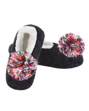 Women's Plush Pom-Pom Chenille Slippers