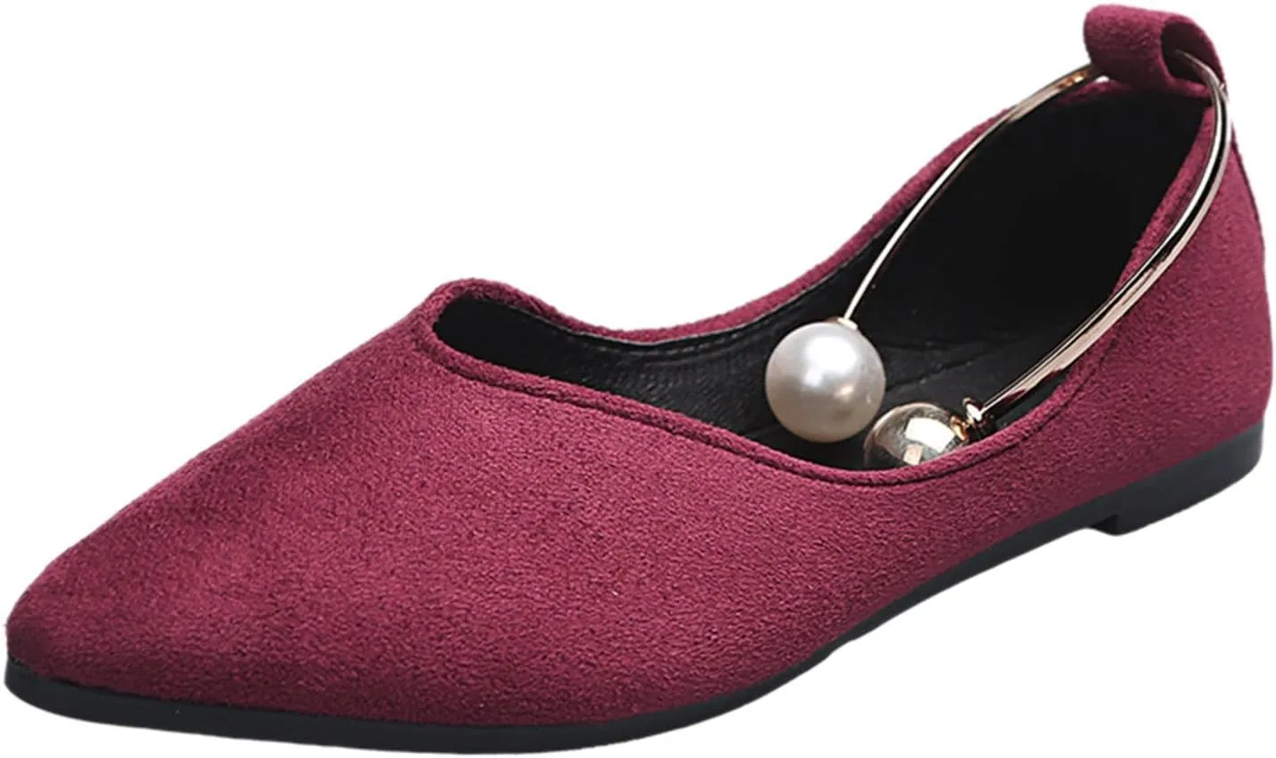 Women's Pointy Toe Loafer Flat Comfortable Faux Suede Work Shoes,Cute Penny Loafer Slip On Ballet Flat
