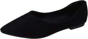Women's Pointy Toe Loafer Flat Comfortable Faux Suede Work Shoes,Cute Penny Loafer Slip On Ballet Flat