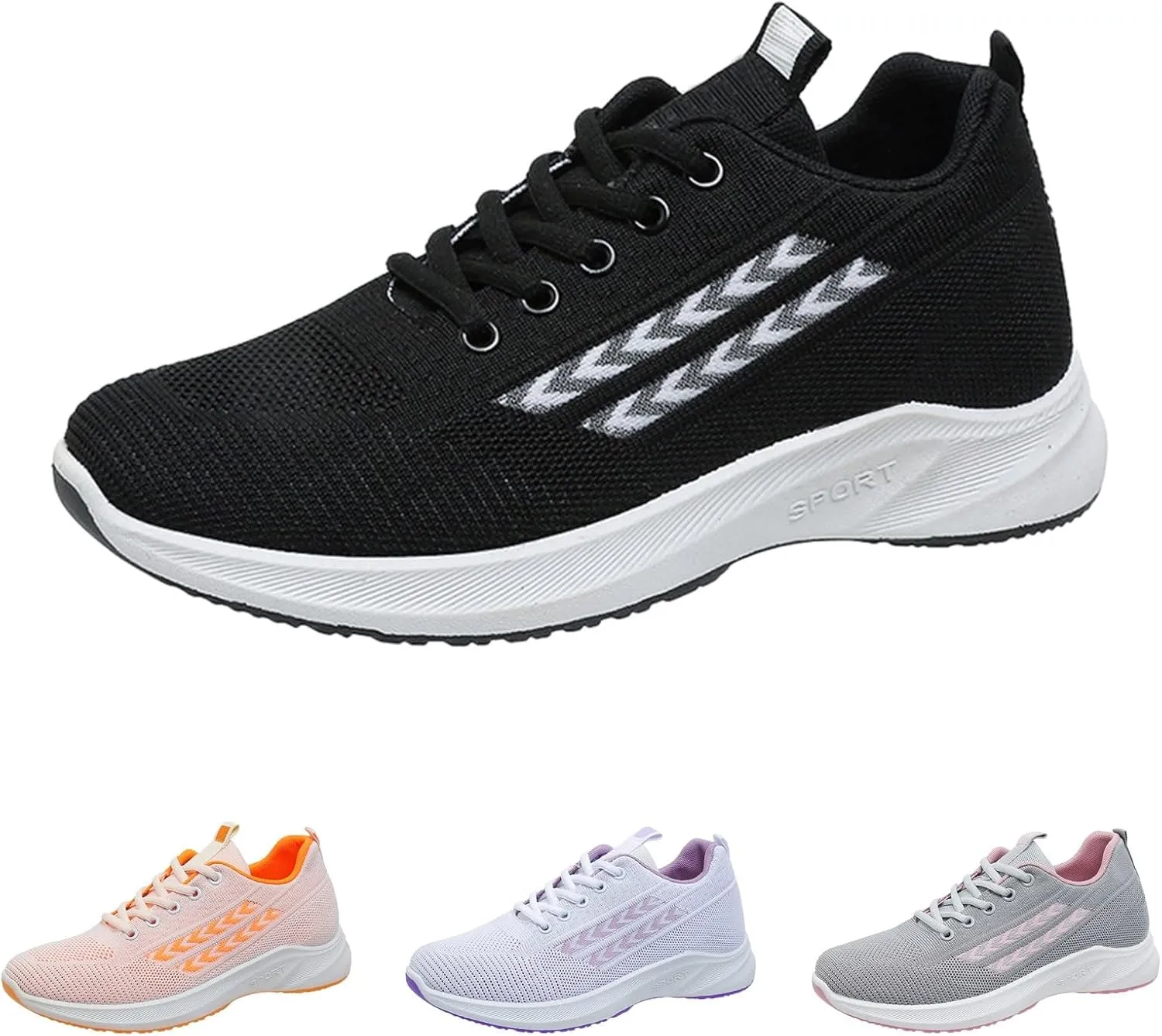 Women's Running Shoes Lightweight Walking Sneakers Tennis Athletic Lace Up Gym Casual Fashion Mesh Workout Sneakers