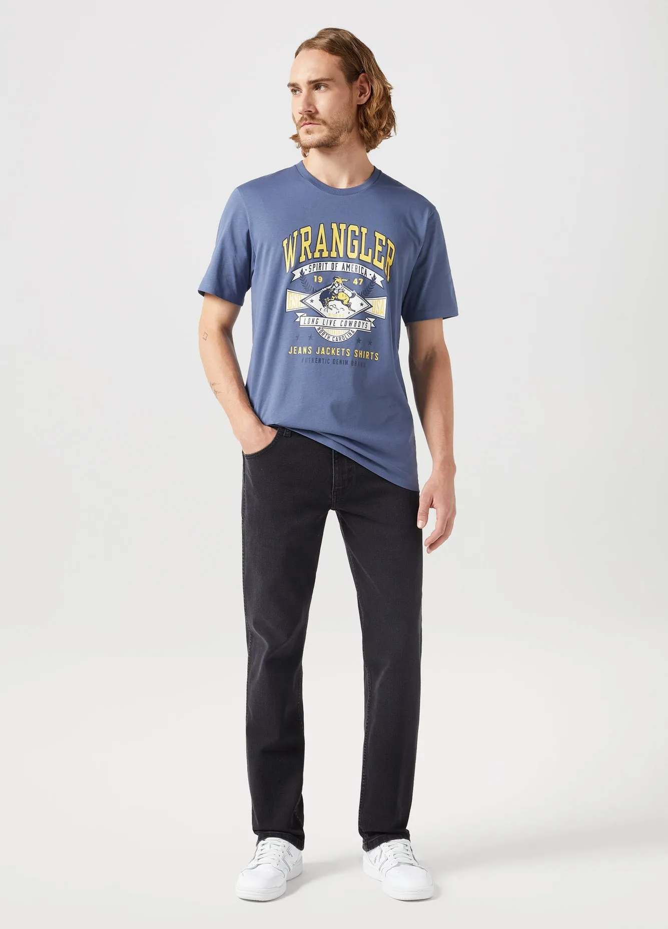 Wrangler Men's Greensboro Jeans in Film Noir