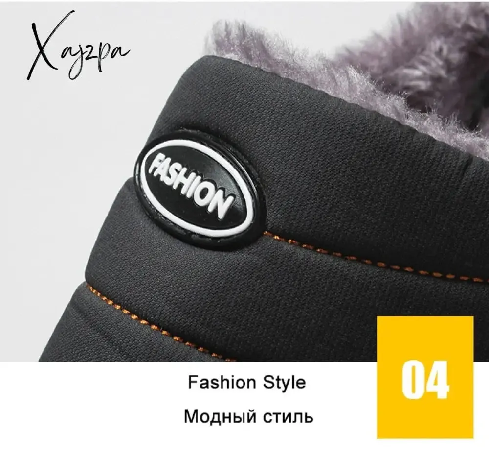 Xajzpa - Fotwear Winter Plush Men Slippers Big Size 48 47 Indoor Men's Mules Shoes Unisex Bedroom Slides Waterproof Male Slipper Warm Fur