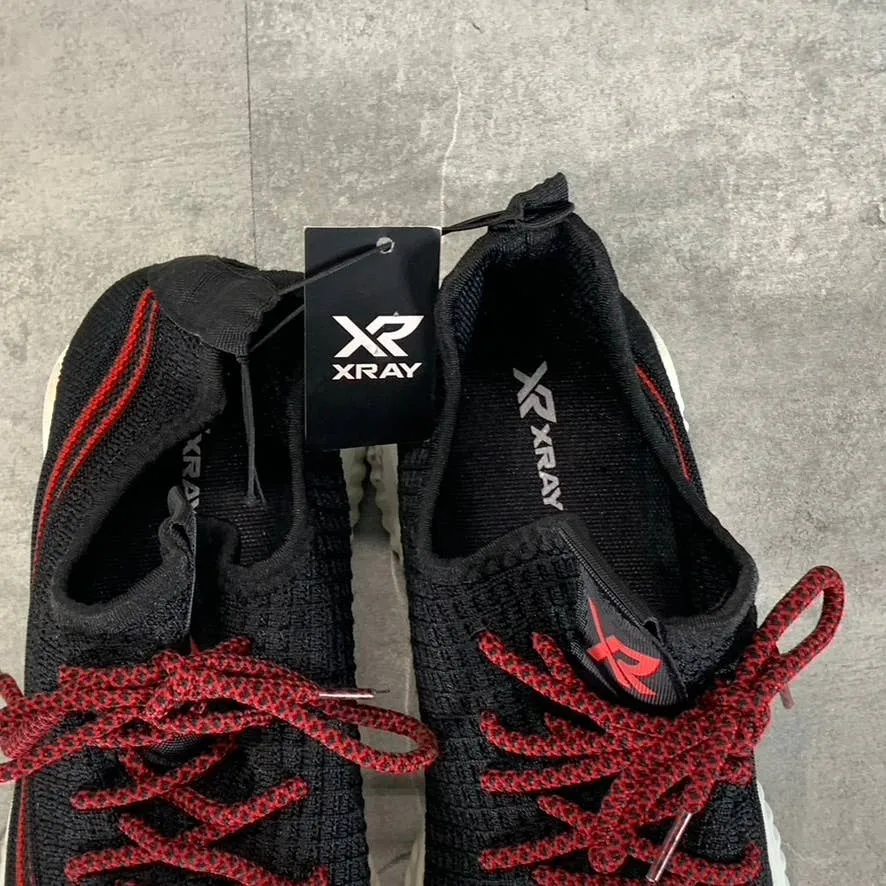 XRAY FOOTWEAR Men's Black/Red Knit Breathable Niko Lace-Up Sneakers SZ 8