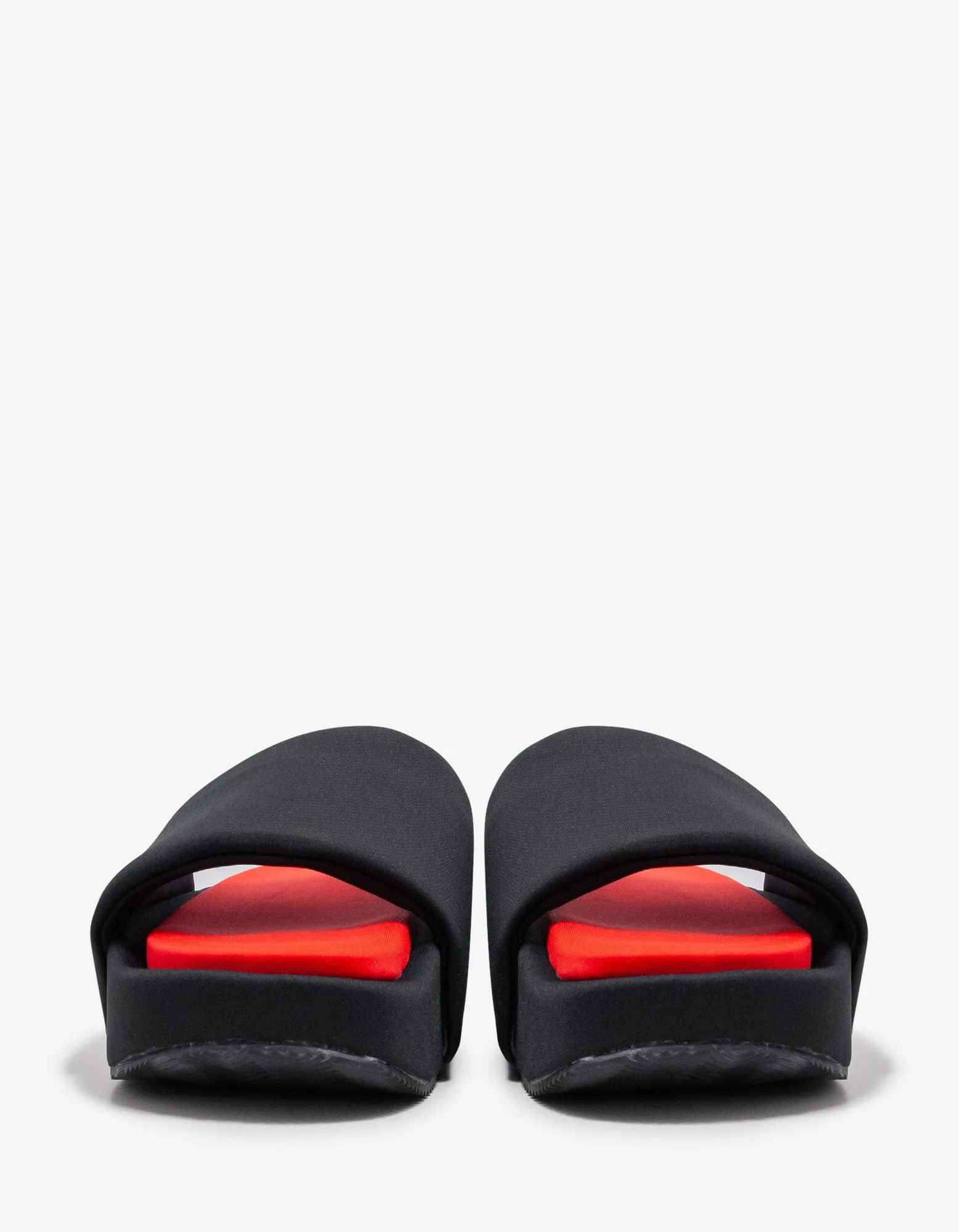 Y-3 Black & Red Neoprene Slide Sandals