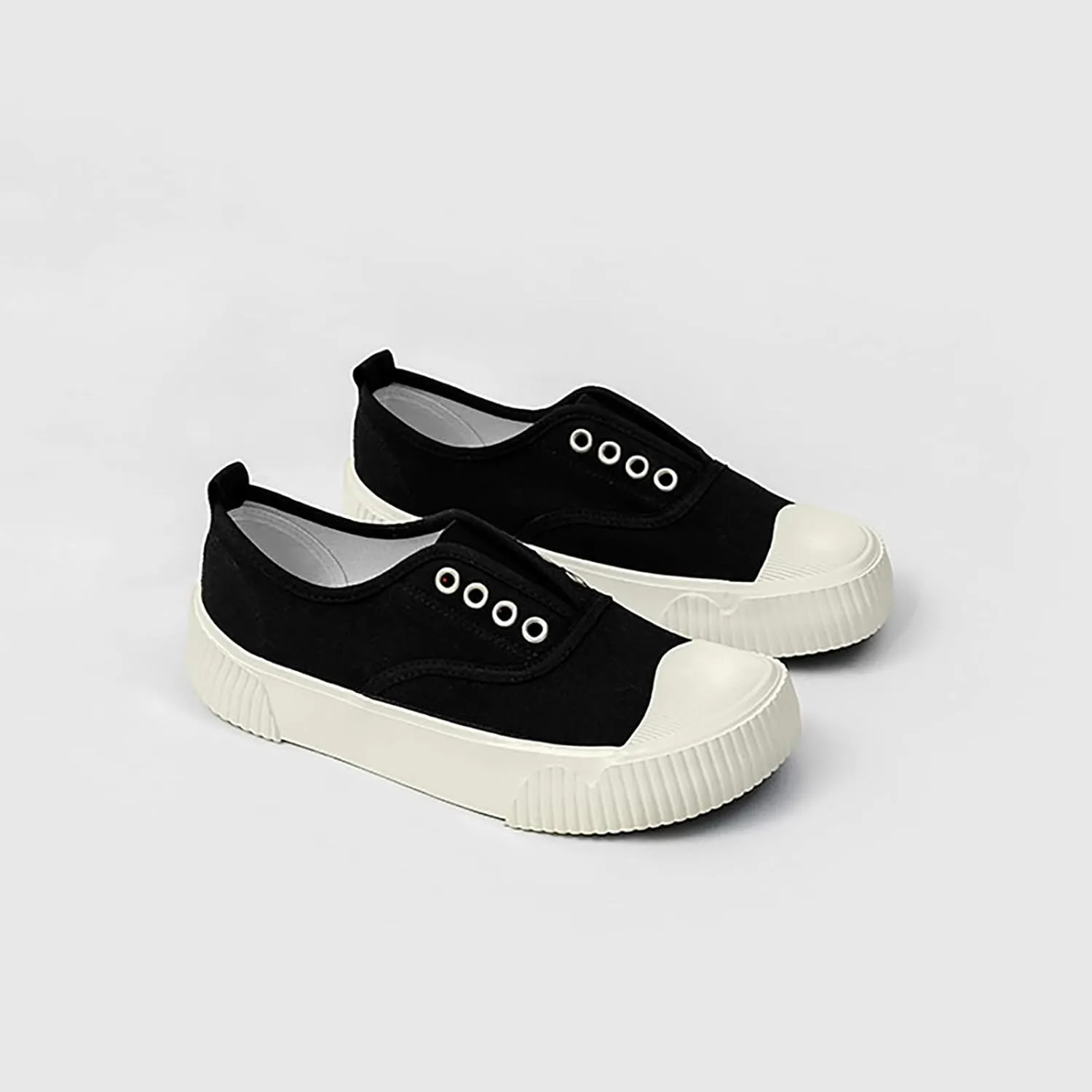 YIBLBOX Women Canvas Sneaker Slip On Non Slip Casual Shoes Lace Up Canvas Low Top White Shoes Loafers for Women Fashion