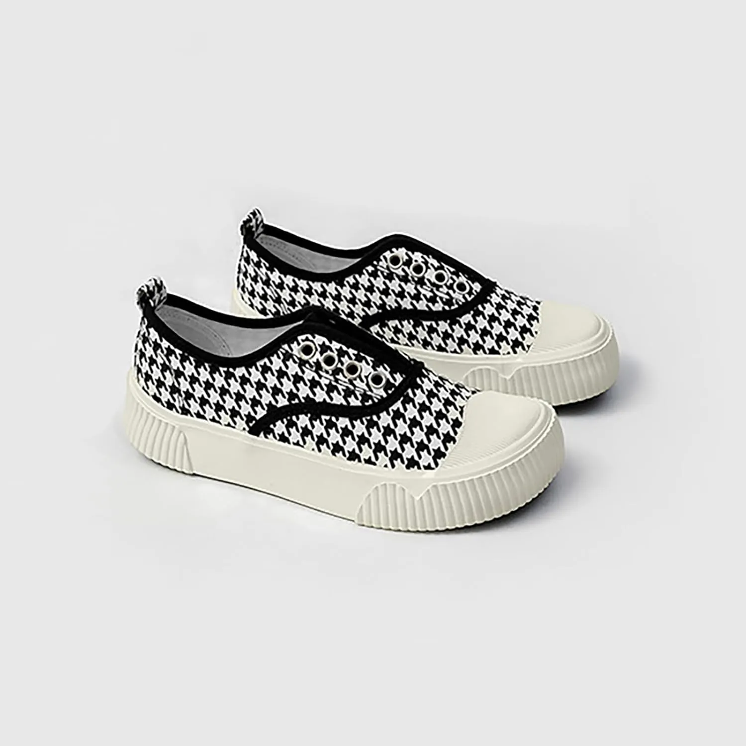 YIBLBOX Women Canvas Sneaker Slip On Non Slip Casual Shoes Lace Up Canvas Low Top White Shoes Loafers for Women Fashion