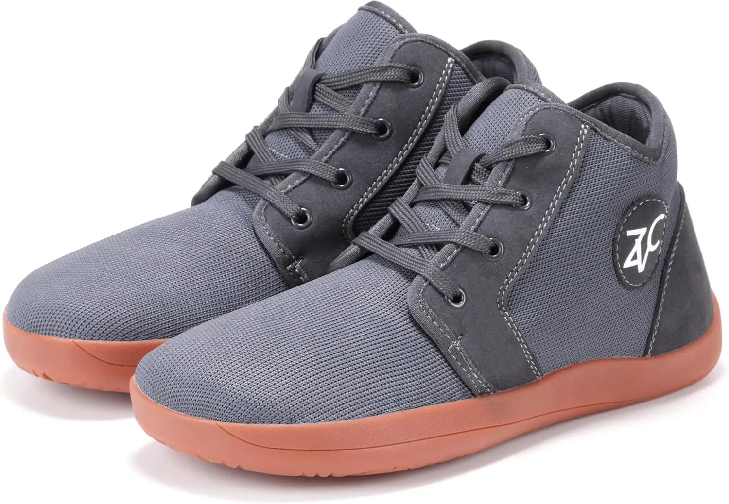 ZVC Men's Wrestling Shoes, Grey, Casual, Lace-Up, Round Toe, Flat Heel, Suede, Flexible, Breathable, Minimal Cushioning, Adult Men's Size, Wrestling Enthusiasts, Sportsmen